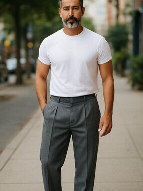 Monsieur by Givenchy Wool Dress Pleated Trousers Size: 50R